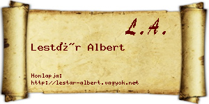 Lestár Albert névjegykártya