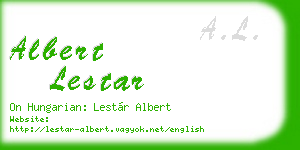 albert lestar business card